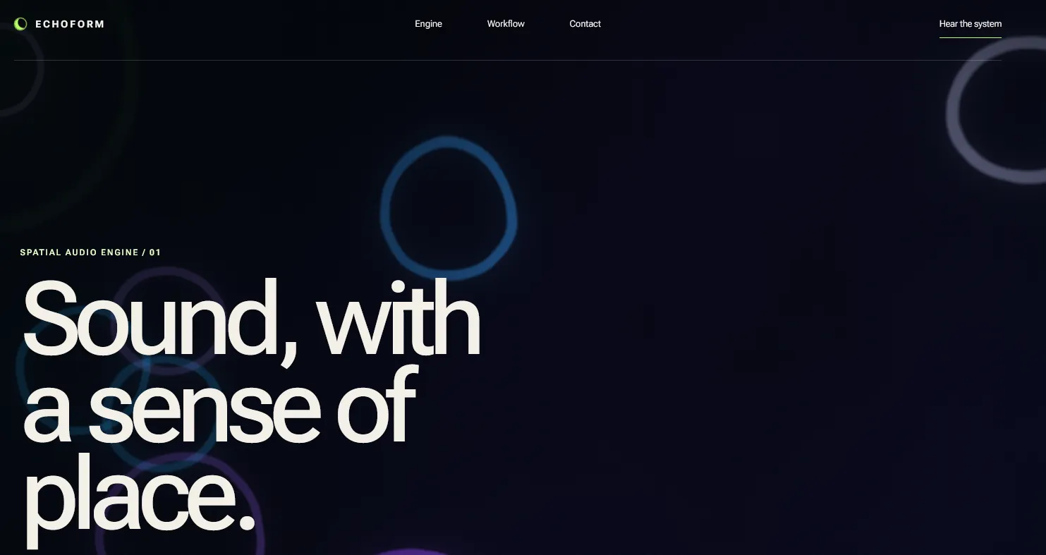Echoform interactive WebGL landing page